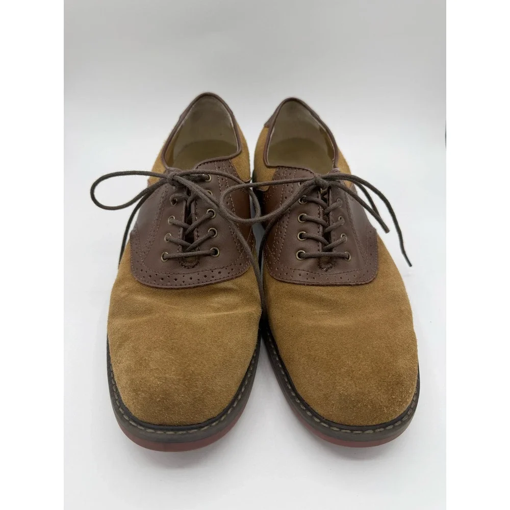 GH Bass Buchanon Mens‎ 10.5 D Saddle Shoes Tan Suede Brown Leather Oxfords